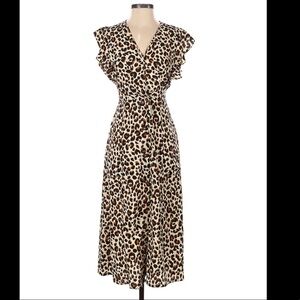 Sienna sky leopard print midi dress